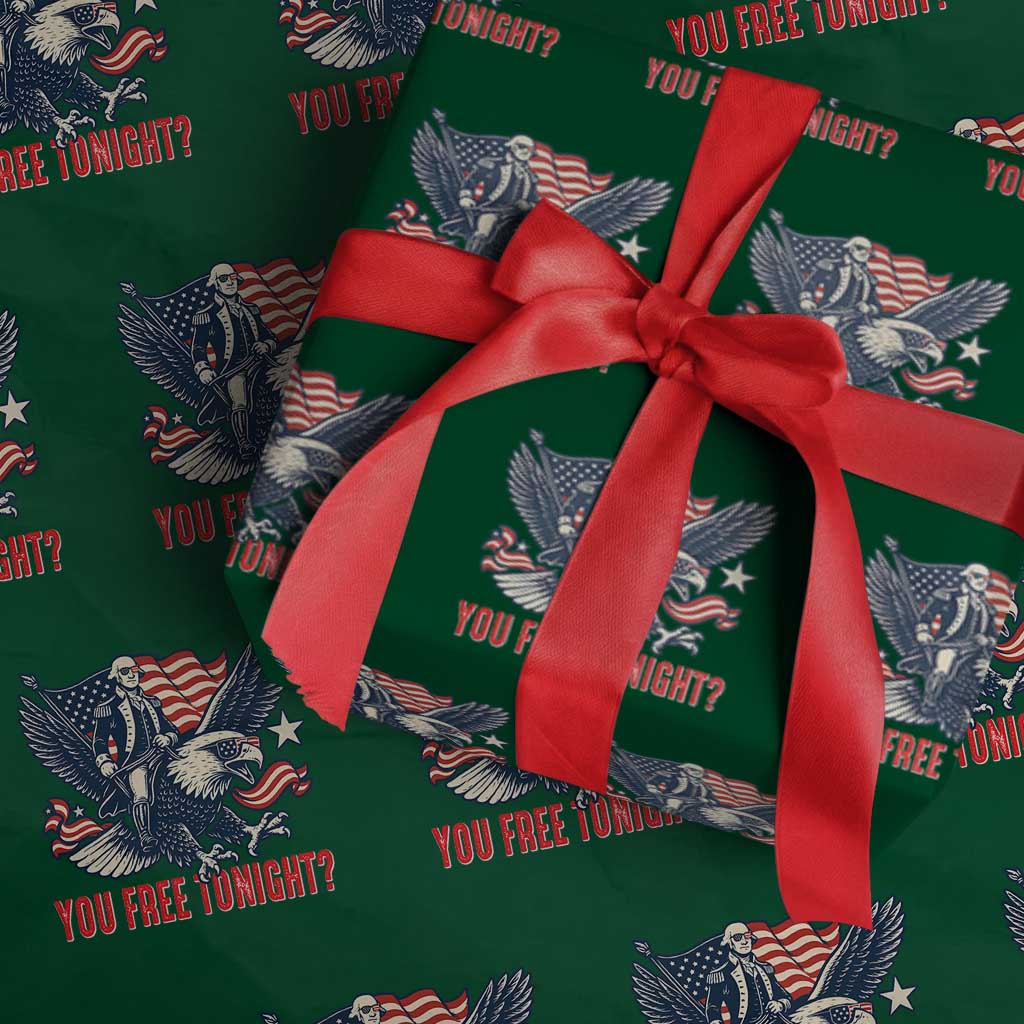 George Washington Rides Bald Eagle Wrapping Paper Roll You Free Tonight Patriotic 4th of July - Wonder Print Shop