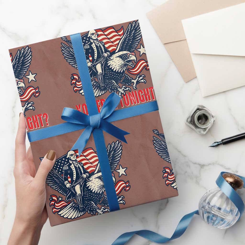 George Washington Rides Bald Eagle Wrapping Paper Roll You Free Tonight Patriotic 4th of July - Wonder Print Shop