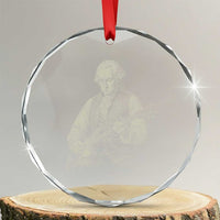 George Washington Rock Star Portrait Crystal Glass Ornament Funny Electric Guitar Player Founding Father Patriotic Graphic