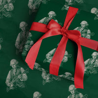 George Washington Rock Star Portrait Wrapping Paper Roll Funny Electric Guitar Player Founding Father Patriotic Graphic