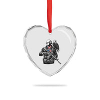 George Washington Tactical Soldier Heart Crystal Glass Ornament Military Patriot Bald Eagle USA Flag Gift