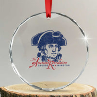 George Washington The American Revolution Crystal Glass Ornament Distressed Sketch Historic Patriotic Graphic