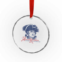 George Washington The American Revolution Crystal Glass Ornament Distressed Sketch Historic Patriotic Graphic