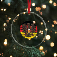 German Eagle Beer Lover Crystal Glass Ornament Vintage Bavarian Oktoberfest Beer