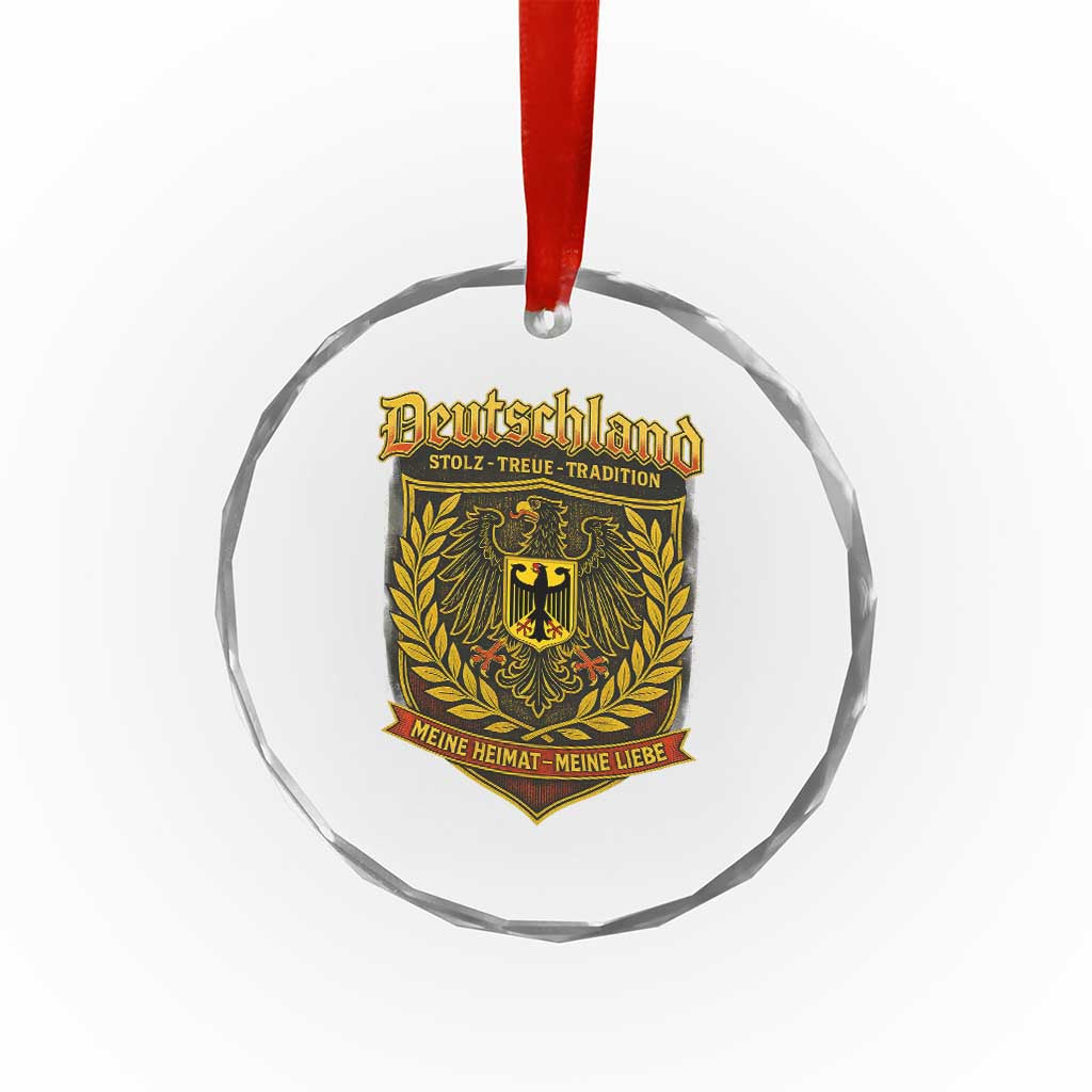 German Heritage Pride Crystal Glass Ornament Deutschland Stolz Treue Tradition Meine Heimat Meine Liebe - Wonder Print Shop
