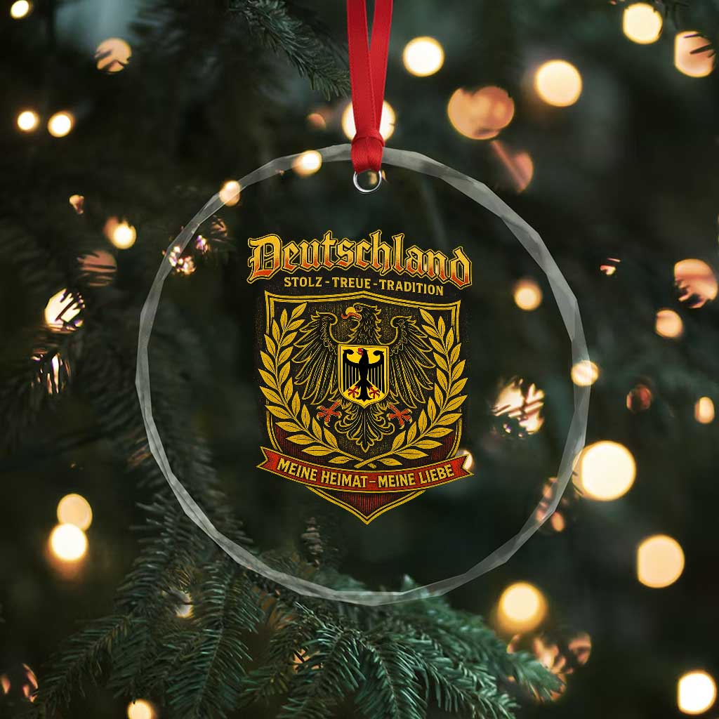 German Heritage Pride Crystal Glass Ornament Deutschland Stolz Treue Tradition Meine Heimat Meine Liebe - Wonder Print Shop