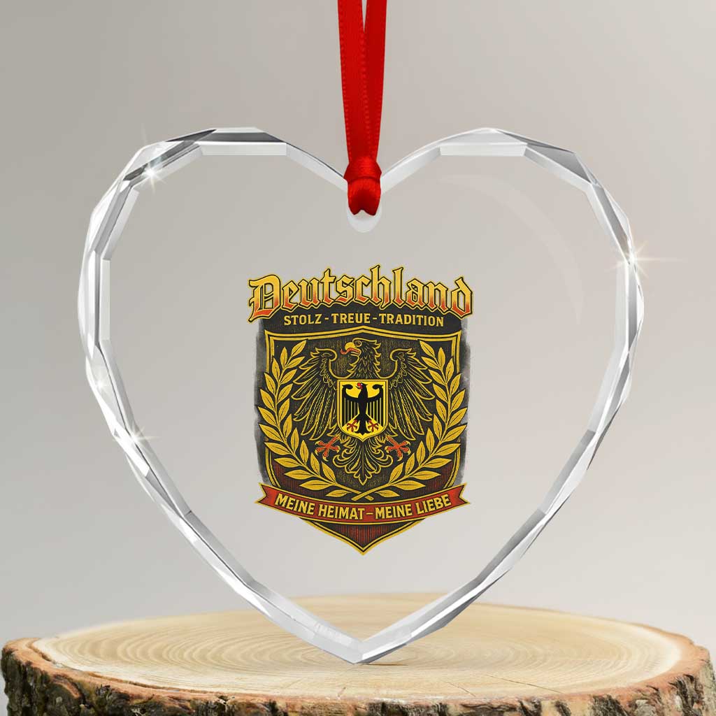 German Heritage Pride Heart Crystal Glass Ornament Deutschland Stolz Treue Tradition Meine Heimat Meine Liebe - Wonder Print Shop