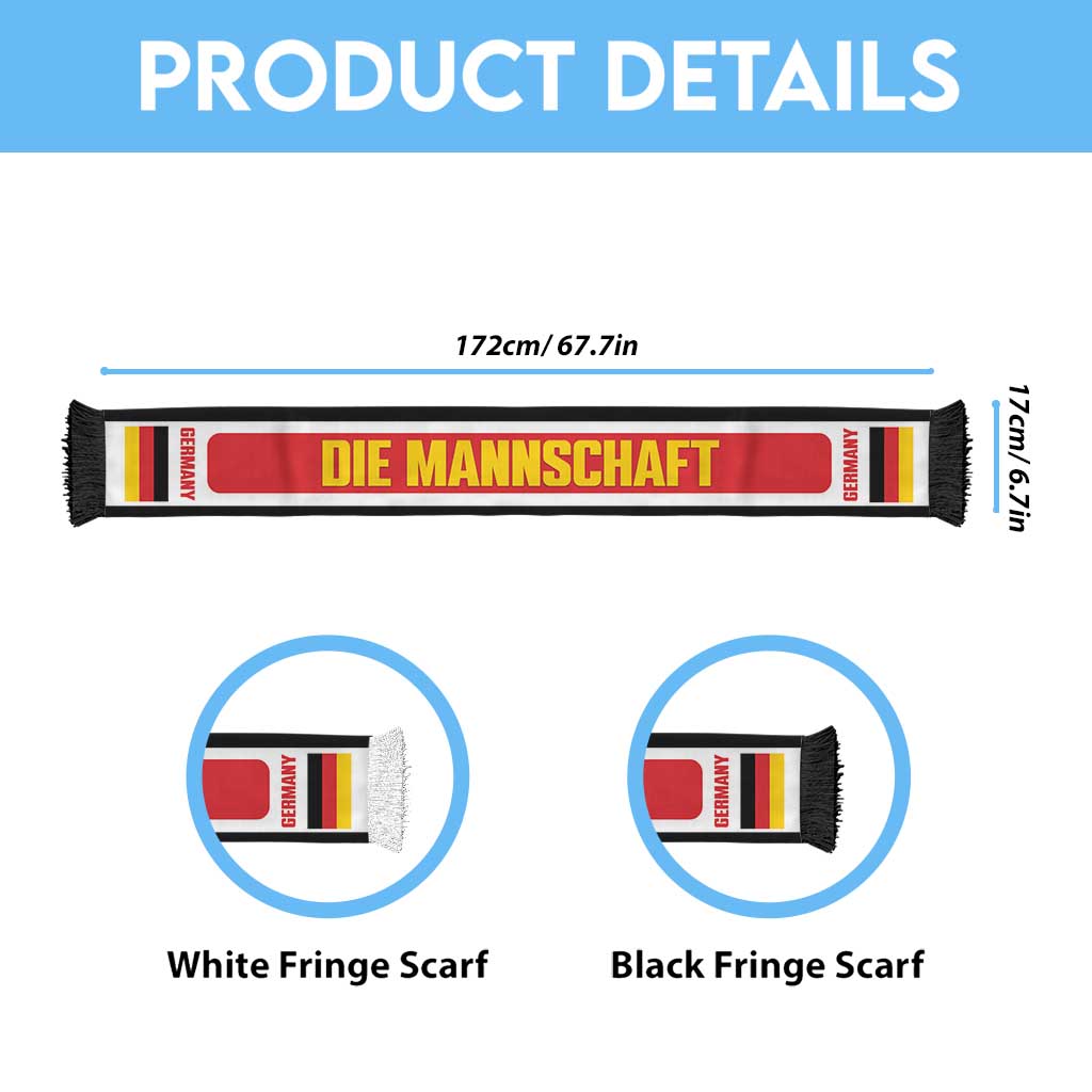 Germany 2026 Football Personalised Soccer Scarf Deutschland Die Mannschaft
