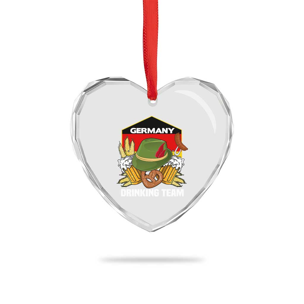 Germany Drinking Team Heart Crystal Glass Ornament Germany Beer Festivals Oktoberfest Alpine hat Barley - Wonder Print Shop