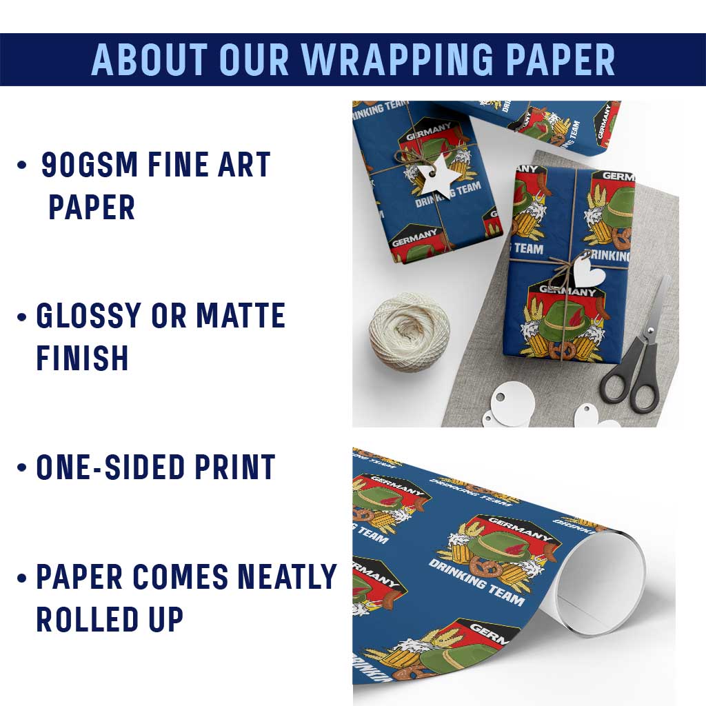 Germany Drinking Team Wrapping Paper Roll Germany Beer Festivals Oktoberfest Alpine hat Barley - Wonder Print Shop