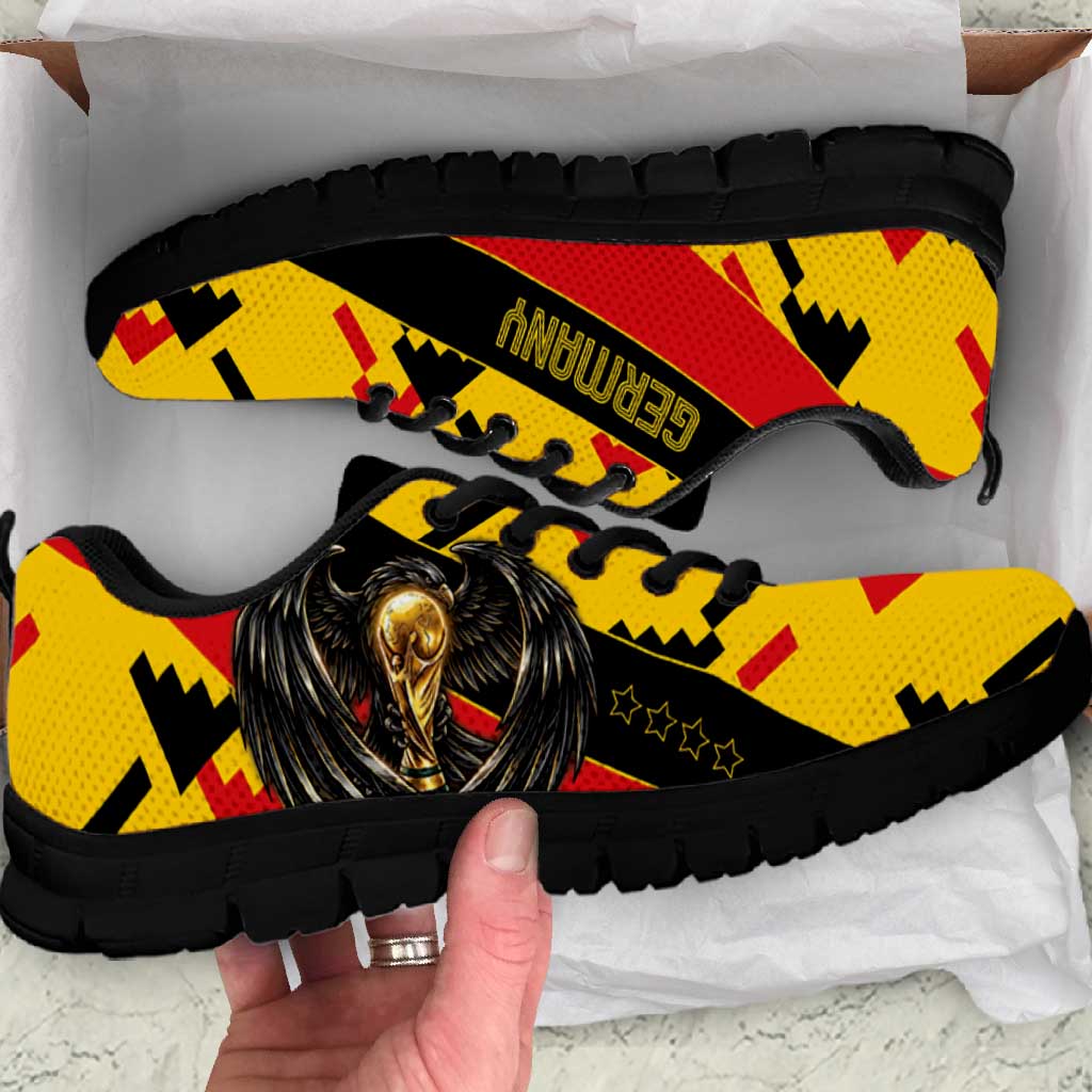 Germany Football Sneakers Majestic Eagle and Gold Trophy Unique Style