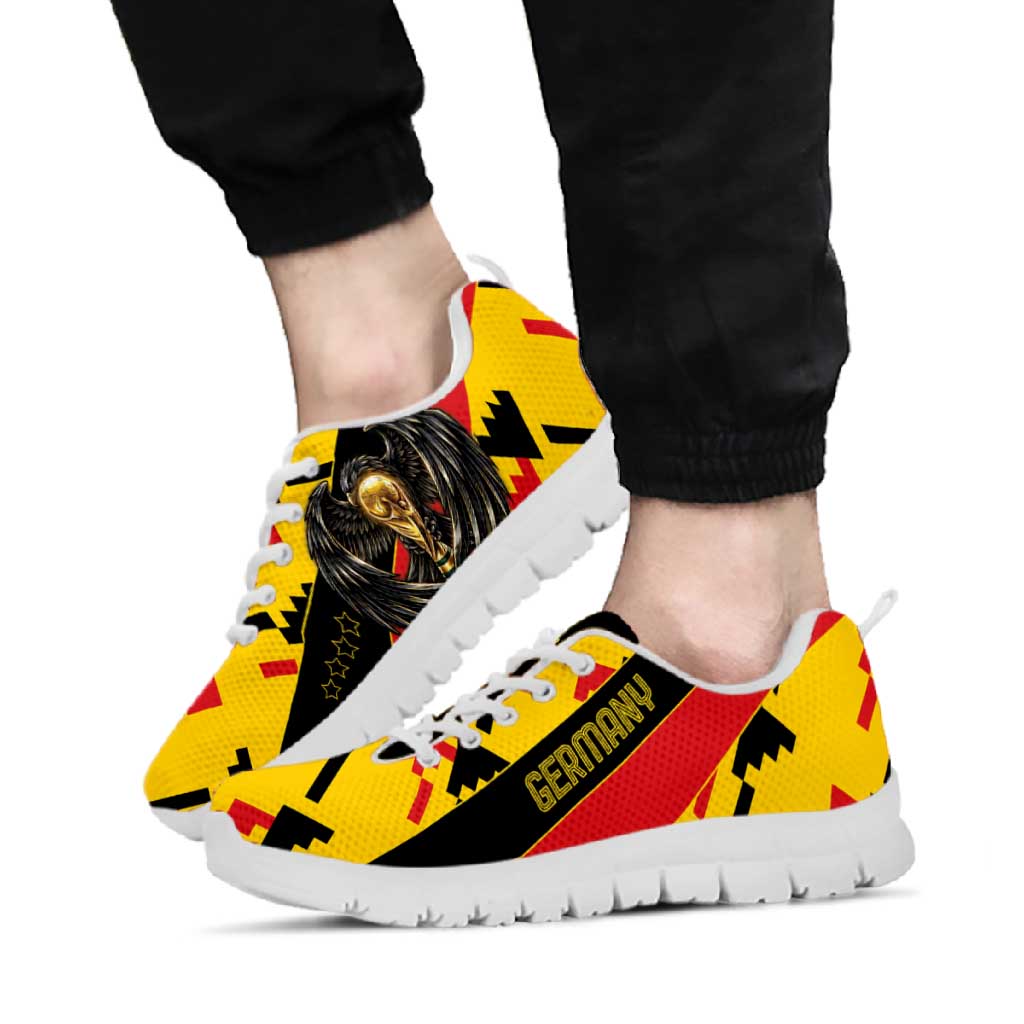 Germany Football Sneakers Majestic Eagle and Gold Trophy Unique Style