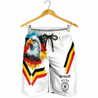 Germany National Football Shorts for Men Deutschland Eagle Watercolor Splash Geometric Flag Stripe Pattern Art