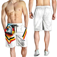 Germany National Football Shorts for Men Deutschland Eagle Watercolor Splash Geometric Flag Stripe Pattern Art