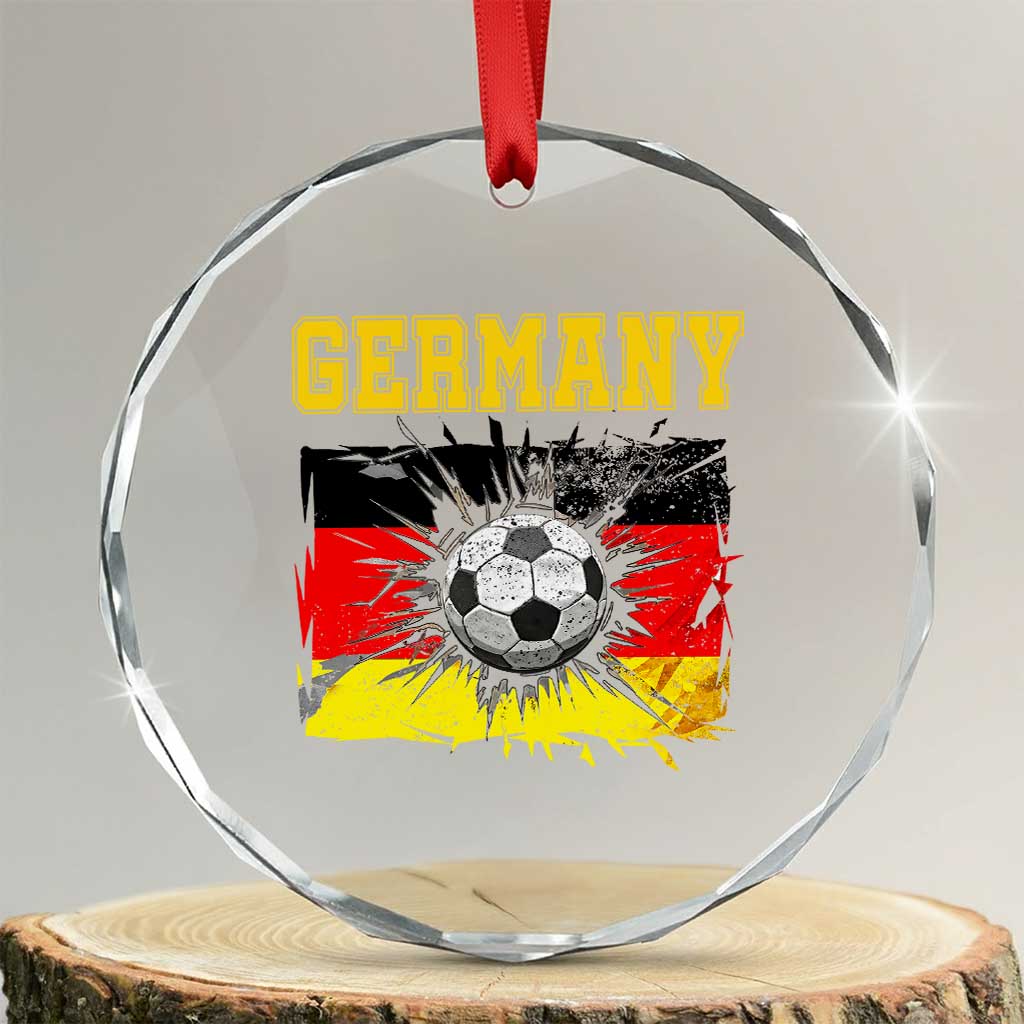 Germany Soccer Fan Crystal Glass Ornament German Football Game Day Supporter