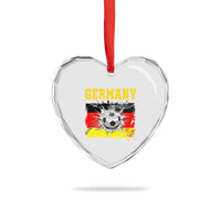 Germany Soccer Fan Heart Crystal Glass Ornament German Football Game Day Supporter