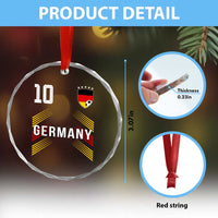 Germany Soccer Sports Graphic Number 10 Jersey Style Crystal Glass Ornament Proud German Football Fans Game Day Pride