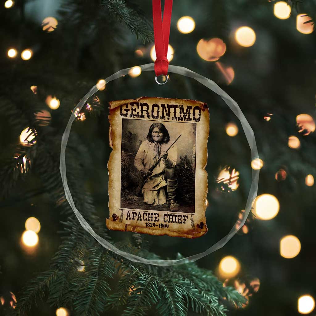 Geronimo Crystal Glass Ornament Vintage Apache Warrior Native American - Wonder Print Shop