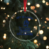 Get In Loser We are Crossing The Delaware Crystal Glass Ornament Funny George Washington Nautical Humor Graphic