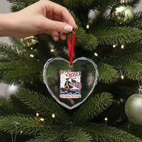 Get In Loser We're Crossing The Delaware Heart Crystal Glass Ornament Funny George Washington US 250th 4th Of July