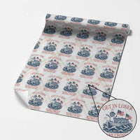 Get In Loser We’re Crossing The Delaware Wrapping Paper Roll Funny Raccoon Meme 4th of July