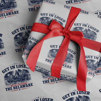 Get In Loser We're Crossing The Delaware Retro Wrapping Paper Roll Distressed George Washington Boat Scene Patriotic American Revolution Humor