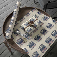 Get In Loser We're Crossing The Delaware Retro Wrapping Paper Roll Distressed George Washington Boat Scene Patriotic American Revolution Humor