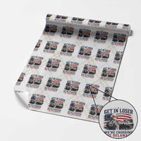 Get In Loser We're Crossing The Delaware Uncle Sam Style Wrapping Paper Roll Funny George Washington Pointing Vintage American Flag Patriotic