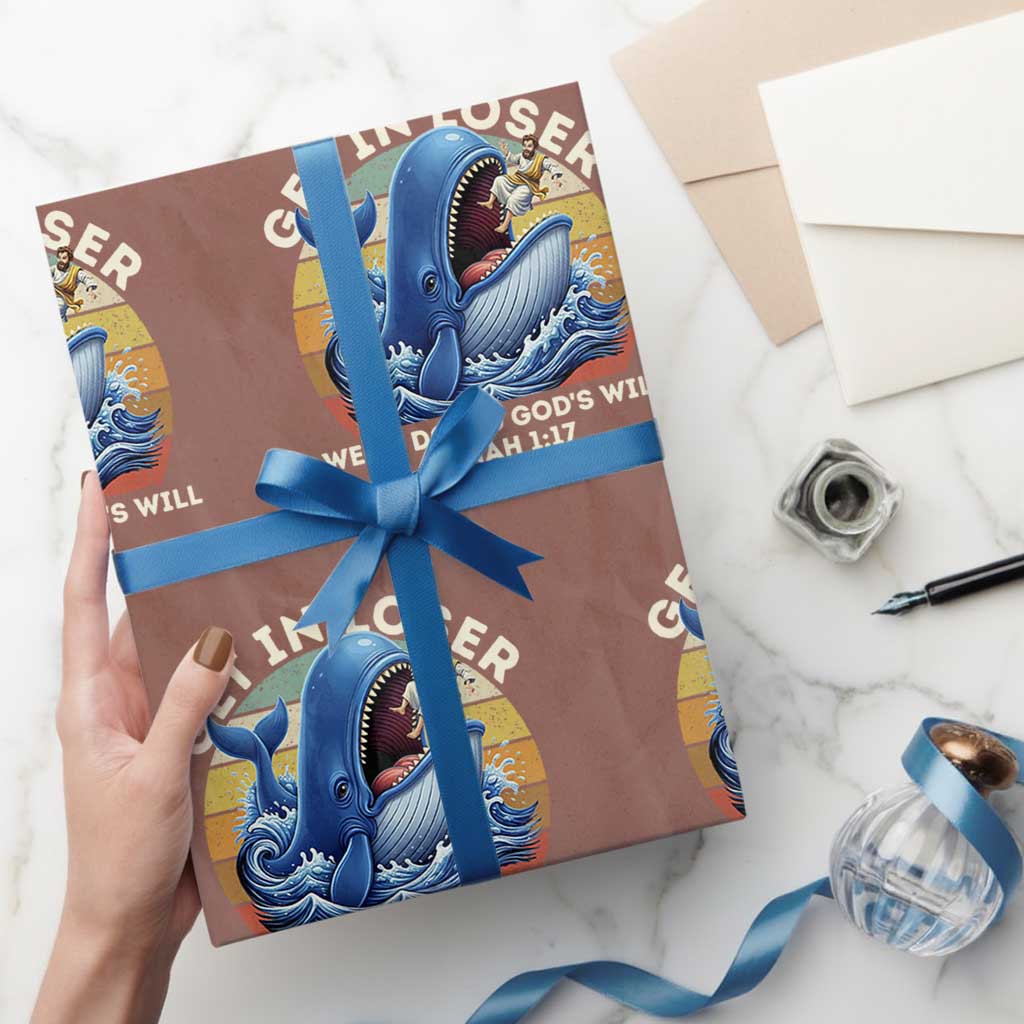 Get In Loser We're Doing God's Will Wrapping Paper Roll Funny Christian Bible