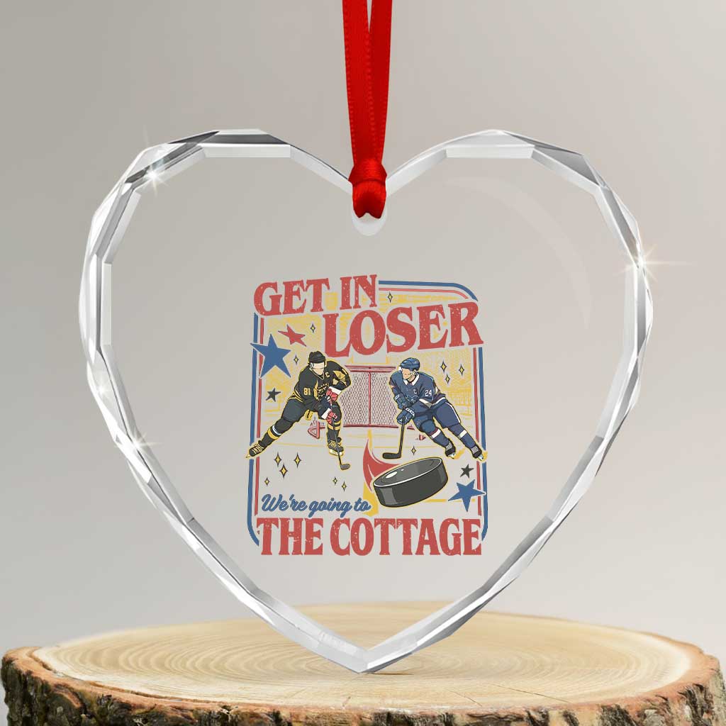 Get In Loser We’re Going To The Cottage Heart Crystal Glass Ornament Hockey Romance LGBT Retro Summer Road Trip