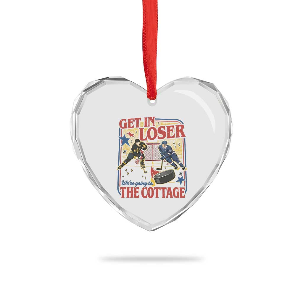 Get In Loser We’re Going To The Cottage Heart Crystal Glass Ornament Hockey Romance LGBT Retro Summer Road Trip