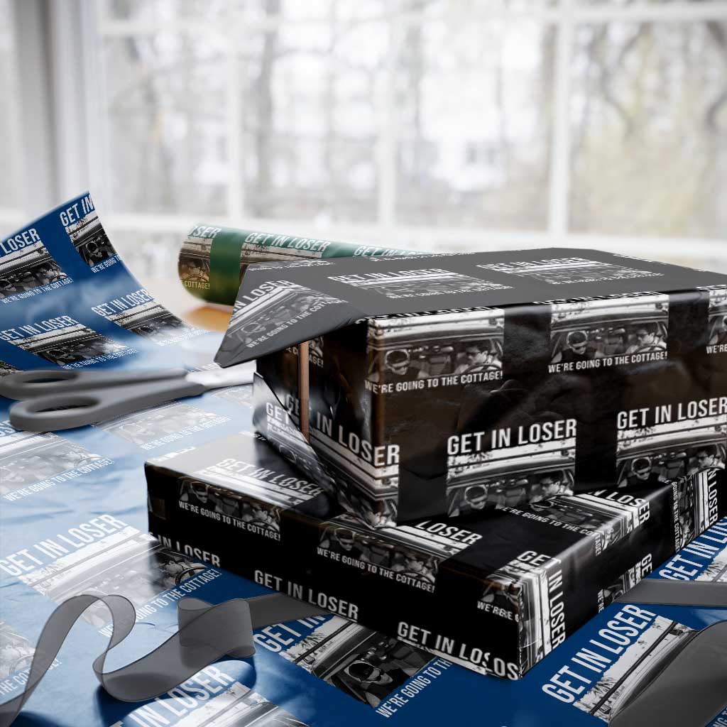 Get In Loser We're Going To The Cottage Wrapping Paper Roll Funny Hockey Romance Road Trip Summer - Wonder Print Shop