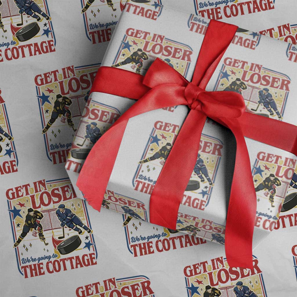 Get In Loser We’re Going To The Cottage Wrapping Paper Roll Hockey Romance LGBT Retro Summer Road Trip