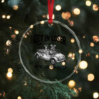Get In Loser We're Late For Easter Crystal Glass Ornament Funny Easter Raccoon Frog Goose Humor
