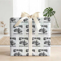 Get In Loser We're Late For Easter Wrapping Paper Roll Funny Easter Raccoon Frog Goose Humor