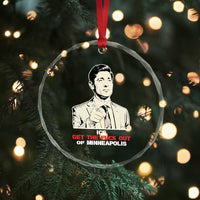 Get The F Out of Minneapolis Crystal Glass Ornament Mayor Jacob Saying Civil Resistance