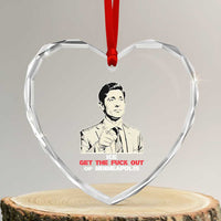 Get The F Out of Minneapolis Heart Crystal Glass Ornament Mayor Jacob Saying Civil Resistance