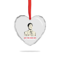 Get The F Out of Minneapolis Heart Crystal Glass Ornament Mayor Jacob Saying Civil Resistance