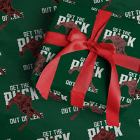 Get The Puck Out of Here Wrapping Paper Roll Sarcastic Ice Hockey Pun Humor