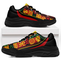 Ghana 2026 Football Chunky Sneakers Go Black Stars Adinkra Curve Stylized - Wonder Print Shop