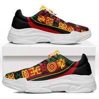 Ghana 2026 Football Chunky Sneakers Go Black Stars Adinkra Curve Stylized - Wonder Print Shop