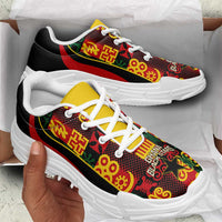 Ghana 2026 Football Chunky Sneakers Go Black Stars Adinkra Curve Stylized - Wonder Print Shop