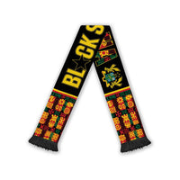 Ghana 2026 Football Soccer Scarf Go Black Stars Adinkra Pattern