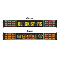 Ghana 2026 Football Soccer Scarf Go Black Stars Adinkra Pattern