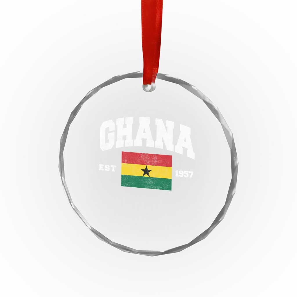 Ghana Est 1957 Ghanaian Flag Independence Day Crystal Glass Ornament Ghanaian Heritage Pride