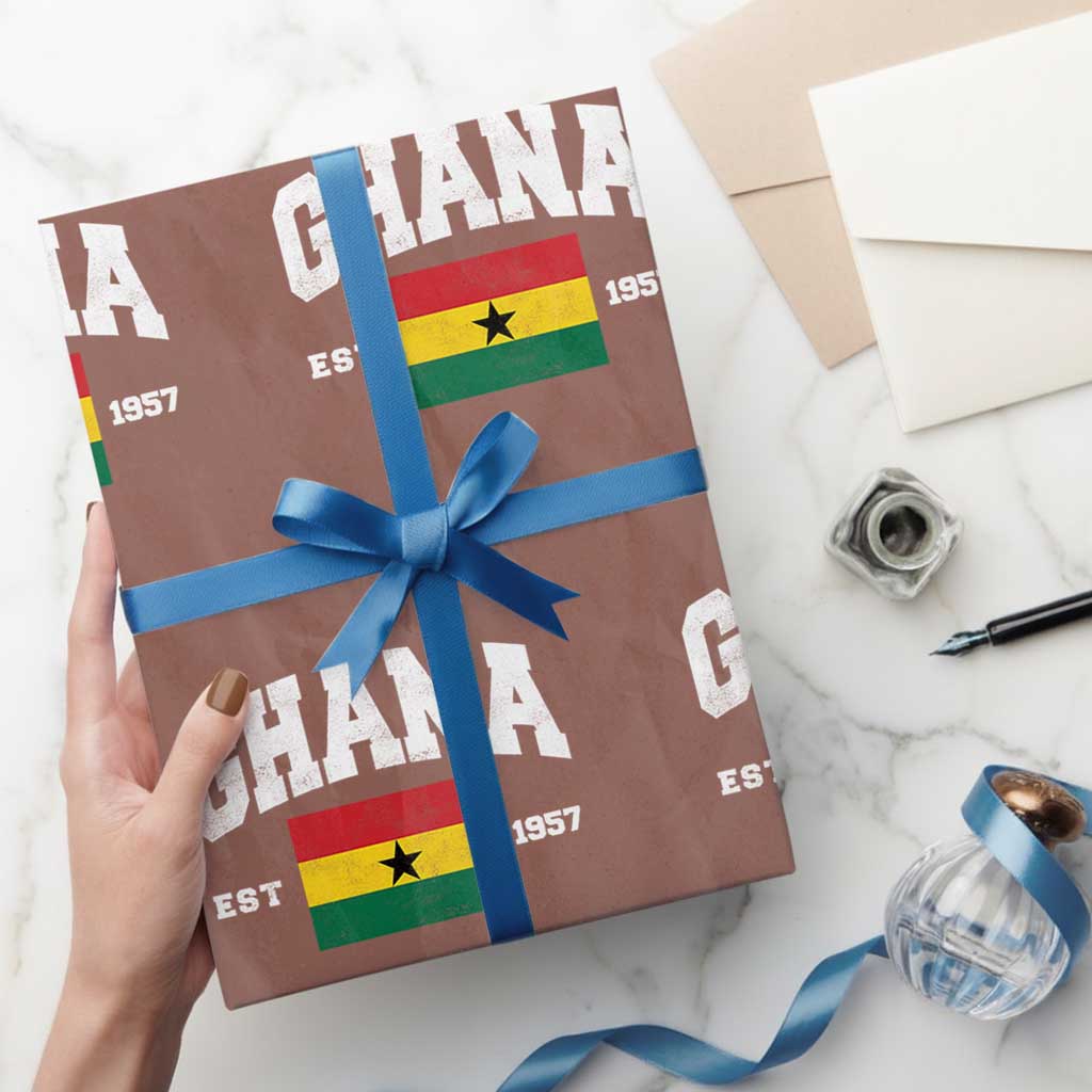 Ghana Est 1957 Ghanaian Flag Independence Day Wrapping Paper Roll Ghanaian Heritage Pride