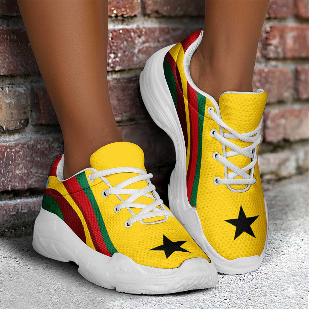 Ghana Football Chunky Sneakers Flag-Inspired Curve Style