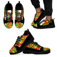 Ghana Football Sneakers African Pride Flag Colors Flame