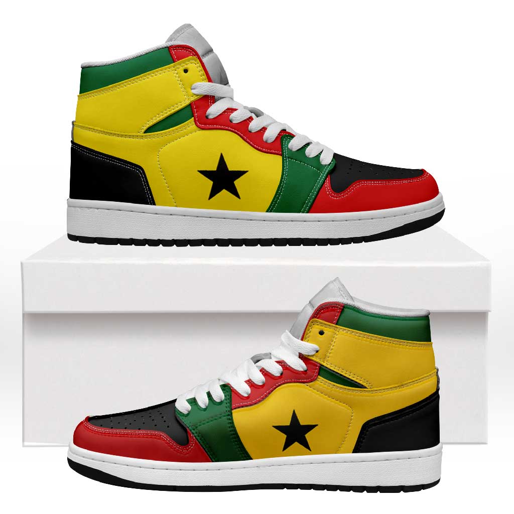 Ghana High Sneakers AJ1 Classic National Flag Style - Wonder Print Shop
