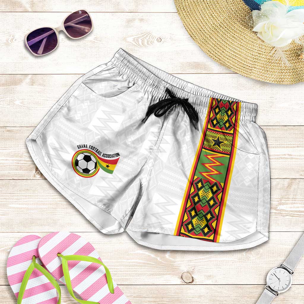 Ghana National Football Shorts for Women Traditional African Motifs Sporty Style - Wonder Print Shop